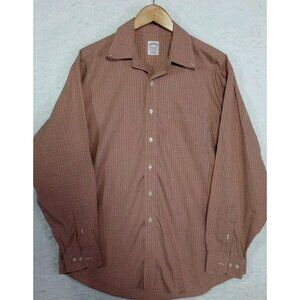 Brooks Brothers The Original Polo Shirt Men's LS Button Up Shirt Orange Size L